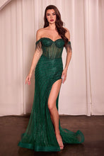 Load image into Gallery viewer, Fully Embellished Off The Shoulder Evening Gown
