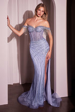 Load image into Gallery viewer, Fully Embellished Off The Shoulder Evening Gown
