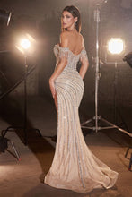 Load image into Gallery viewer, Fully Embellished Off The Shoulder Evening Gown
