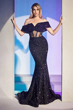 Load image into Gallery viewer, Off The Shoulder Sequin Gown
