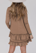 Load image into Gallery viewer, Goat Scoop Neck Tiered Ruffled Hem Long Sleeve Mini Dress
