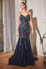 Load image into Gallery viewer, Beaded Mermaid Gown With Removable Cape
