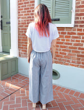 Load image into Gallery viewer, Chambray Pinstripe Organic Cotton Crop Pants

