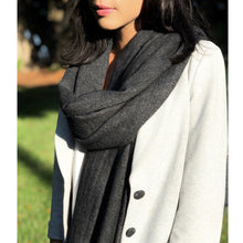 Load image into Gallery viewer, Charcoal Handloom  Cashmere Scarf
