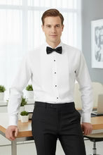 Load image into Gallery viewer, "Charles" White Spread Collar Tuxedo Shirt
