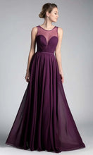 Load image into Gallery viewer, A-Line Chiffon Dress with Illusion Neckline
