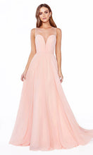 Load image into Gallery viewer, A-Line Chiffon Dress with Illusion Neckline
