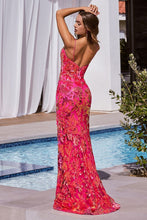 Load image into Gallery viewer, Sequin Printed Fitted Gown

