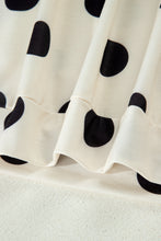 Load image into Gallery viewer, Beige Polka Dot Print V Neck Tee Short Set
