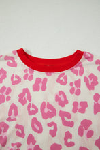 Load image into Gallery viewer, Brown Unique Leopard Print Contrast Trim Top Loose 2pcs Short Set

