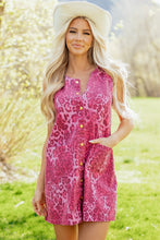 Load image into Gallery viewer, Pink Leopard Denim Buttoned Shift Sleeveless Dress

