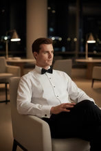 Load image into Gallery viewer, "David" White Wingtip Tuxedo Shirt
