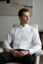Load image into Gallery viewer, "David" White Wingtip Tuxedo Shirt
