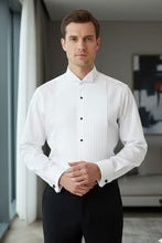 Load image into Gallery viewer, "David" White Wingtip Tuxedo Shirt
