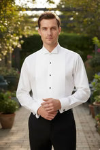 Load image into Gallery viewer, "David" White Wingtip Tuxedo Shirt
