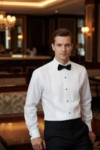 Load image into Gallery viewer, "David" White Wingtip Tuxedo Shirt
