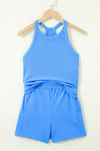 Load image into Gallery viewer, Sachet Pink Slim Tank Top Elastic High Waist Shorts 2pcs Outfit
