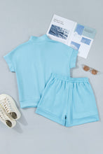 Load image into Gallery viewer, Myosotis Half Zip High Neck Tee Athleisure Short Set
