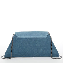 Load image into Gallery viewer, Denim Clutch Bag Two Tone Crossbody Evening Purse Unique Women's Handbag
