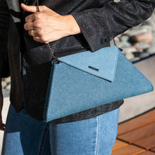 Load image into Gallery viewer, Denim Clutch Bag Two Tone Crossbody Evening Purse Unique Women's Handbag

