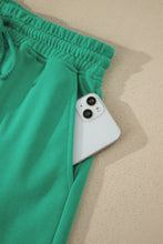Load image into Gallery viewer, Mist Blue Solid Color Loose Tee Drawstring Shorts 2pcs Outfit
