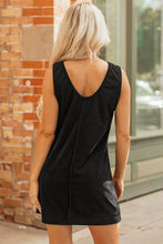 Load image into Gallery viewer, Beige Corduroy Sleeveless Mini Dress With Patched Pockets

