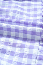 Load image into Gallery viewer, Lavendula Plaid Ruffle Wide Short Sleeve Babydoll Mini Dress
