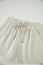 Load image into Gallery viewer, Light Blue Solid Color Puffy Loose Top Drawstring Shorts 2pcs Outfit
