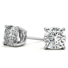 Load image into Gallery viewer, 4.00 CTW Lab Created Moissanite Cushion Cut Stud Earrings in Sterling Silver - 8mm Stones
