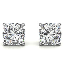 Load image into Gallery viewer, 4.00 CTW Lab Created Moissanite Cushion Cut Stud Earrings in Sterling Silver - 8mm Stones
