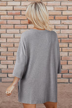 Load image into Gallery viewer, Light Grey Solid Color Loose Tunic Top Loungewear
