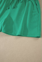 Load image into Gallery viewer, Mist Blue Solid Color Loose Tee Drawstring Shorts 2pcs Outfit

