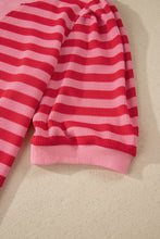 Load image into Gallery viewer, Pink Stripe Puff Short Sleeve T Shirt Matching Shorts Set
