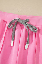 Load image into Gallery viewer, Sachet Pink V Neck Short Sleeve Top Drawstring Shorts 2pcs Set

