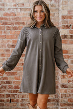 Load image into Gallery viewer, Simply Taupe Waffle Knit Shirt Tunic Dress
