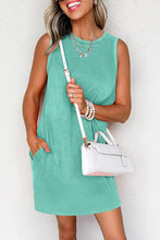 Load image into Gallery viewer, Beau Blue Mineral Wash Tank Mini Dress with Pockets
