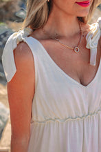Load image into Gallery viewer, Oatmeal Solid Color Tied Straps Ruffle Tiered Mini Dress
