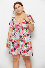 Load image into Gallery viewer, Printed Deep V-Neck Dress with Elastic Waist
