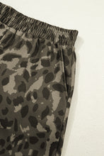 Load image into Gallery viewer, Brown Leopard Print Crew Neck Short Set
