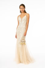 Load image into Gallery viewer, Sparkling Embellished Plunging Neck Long Dress from GLS by Gloria
