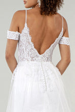 Load image into Gallery viewer, Sweethearted Embroidered Spaghetti Strap Wedding Gown w/ Lace Lining
