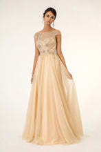 Load image into Gallery viewer, Beads and Sequin Embellished Glitter Mesh A-Line Dress - Mask Not Included
