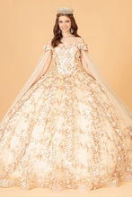 Load image into Gallery viewer, Cut-Away Shoulder Sweetheart Glitter Mesh Quinceanera Dress
