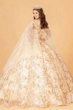 Load image into Gallery viewer, Cut-Away Shoulder Sweetheart Glitter Mesh Quinceanera Dress
