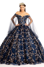 Load image into Gallery viewer, Cut-Away Shoulder Sweetheart Glitter Mesh Quinceanera Dress
