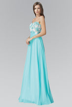 Load image into Gallery viewer, Strapless Sweetheart Chiffon Long Dress with Lace on Bodice
