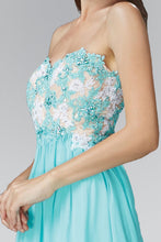 Load image into Gallery viewer, Strapless Sweetheart Chiffon Long Dress with Lace on Bodice
