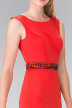 Load image into Gallery viewer, Beaded Waist Line Jersey Long Dress with Cut-Out Back
