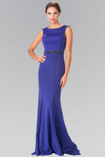 Load image into Gallery viewer, Beaded Waist Line Jersey Long Dress with Cut-Out Back

