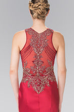Load image into Gallery viewer, Beads and Embroidery Embellished Sheer Bodice Jersey Long Dress
